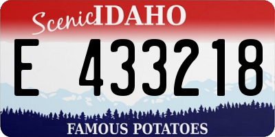 ID license plate E433218
