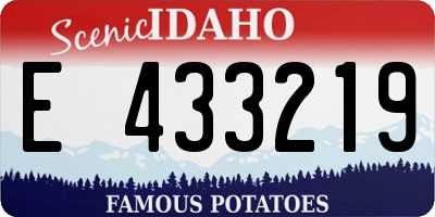 ID license plate E433219