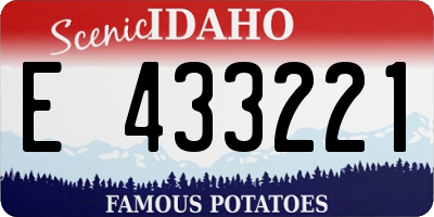 ID license plate E433221