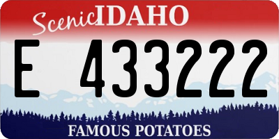 ID license plate E433222