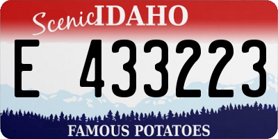 ID license plate E433223
