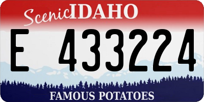 ID license plate E433224
