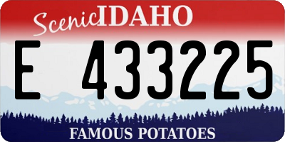ID license plate E433225