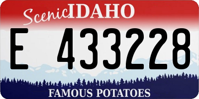 ID license plate E433228