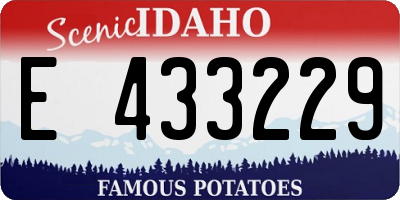 ID license plate E433229