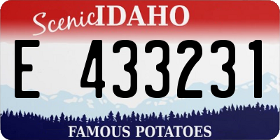 ID license plate E433231