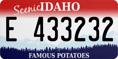 ID license plate E433232