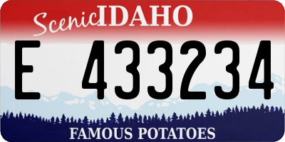 ID license plate E433234