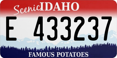 ID license plate E433237