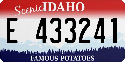 ID license plate E433241