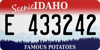 ID license plate E433242
