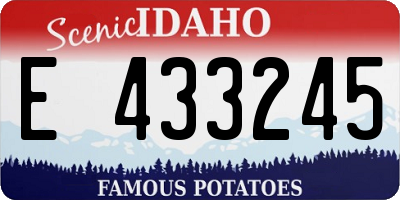 ID license plate E433245