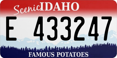 ID license plate E433247