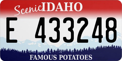 ID license plate E433248