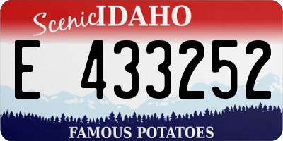 ID license plate E433252