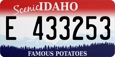 ID license plate E433253