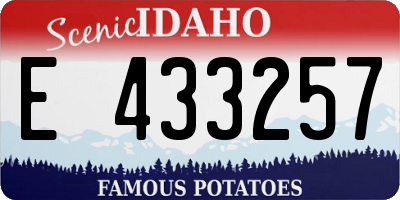 ID license plate E433257