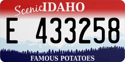 ID license plate E433258