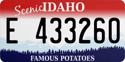 ID license plate E433260