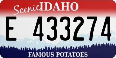 ID license plate E433274