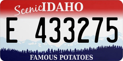 ID license plate E433275