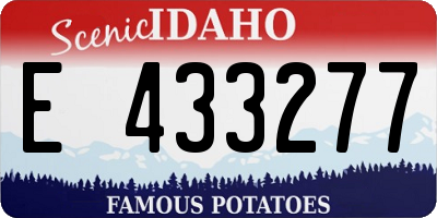 ID license plate E433277