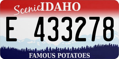 ID license plate E433278