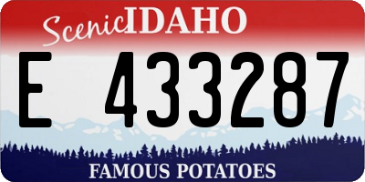 ID license plate E433287