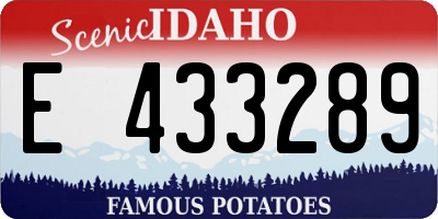 ID license plate E433289