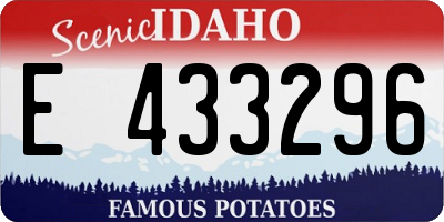 ID license plate E433296