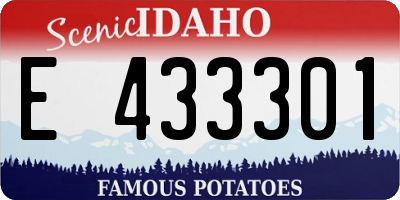 ID license plate E433301