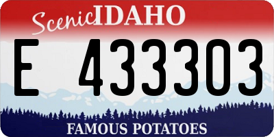 ID license plate E433303