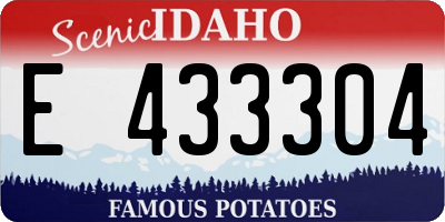 ID license plate E433304