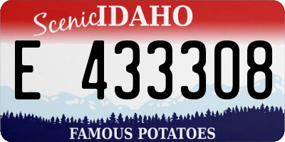 ID license plate E433308
