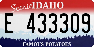ID license plate E433309