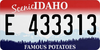 ID license plate E433313
