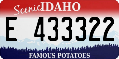 ID license plate E433322
