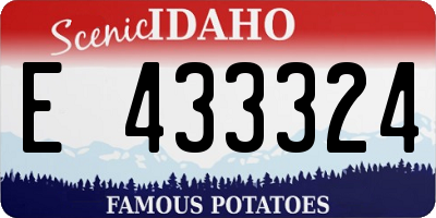 ID license plate E433324
