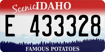ID license plate E433328