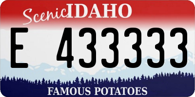 ID license plate E433333