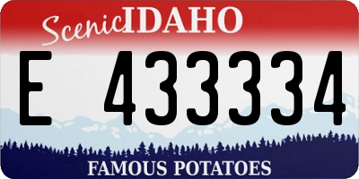 ID license plate E433334