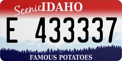 ID license plate E433337