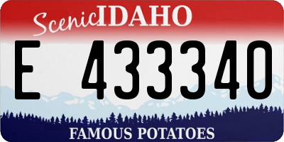 ID license plate E433340