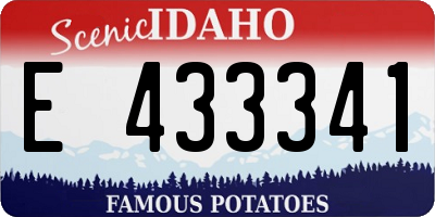 ID license plate E433341