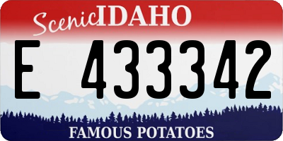 ID license plate E433342
