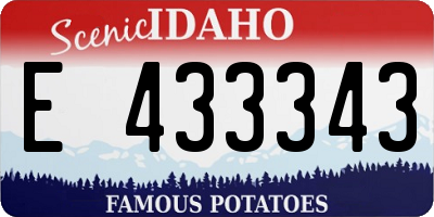 ID license plate E433343