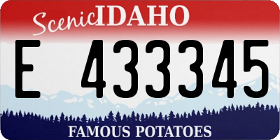 ID license plate E433345
