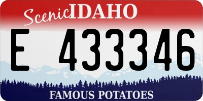 ID license plate E433346