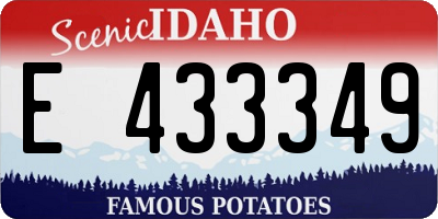ID license plate E433349