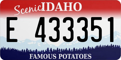 ID license plate E433351